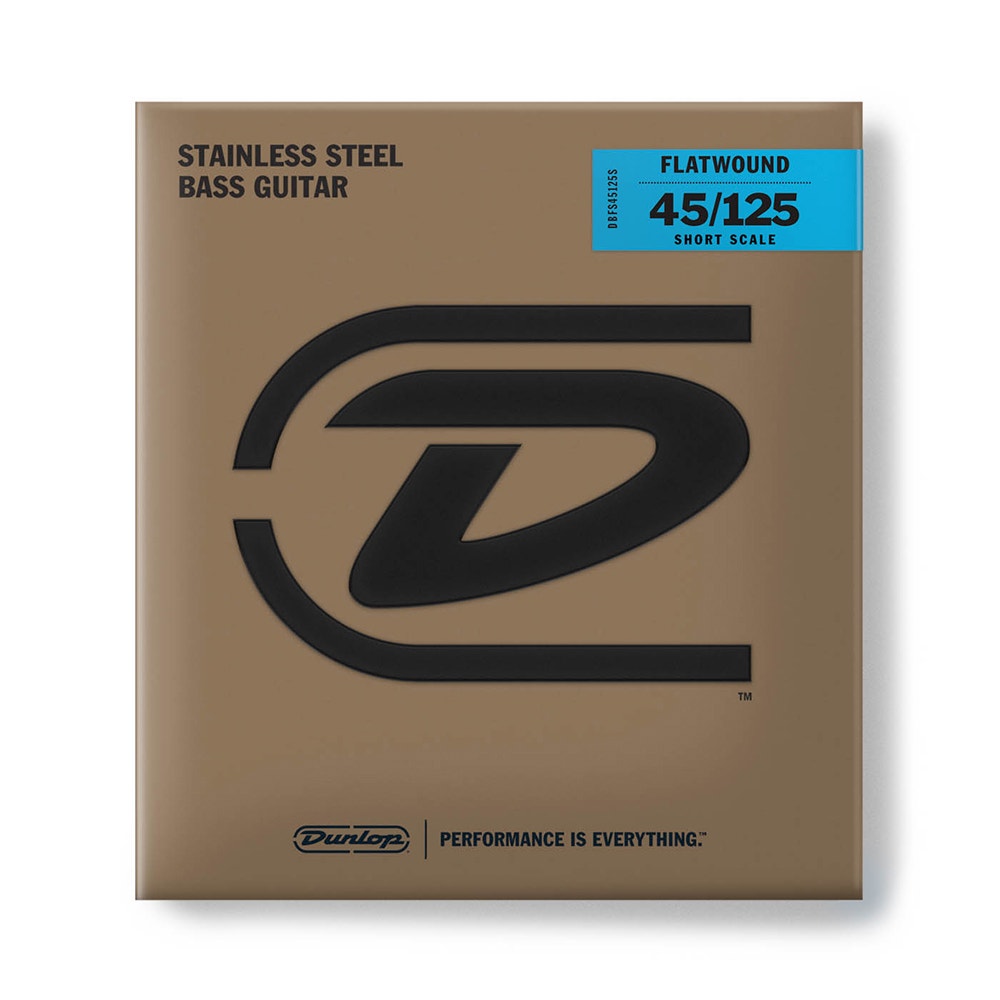 Dunlop DBFS45125S Stainless Steel Flatwound Bass Guitar 5-String 45-125 Short