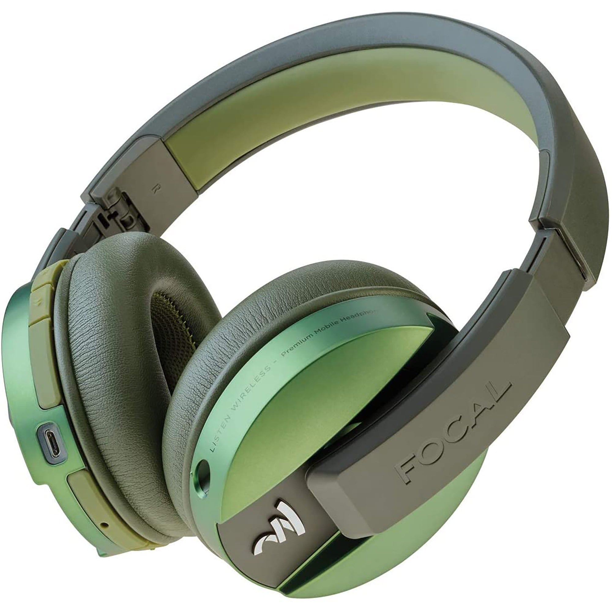 Focal Listen Wireless Bluetooth Closed-Back Headphones w/ Integrated Microphone, Green