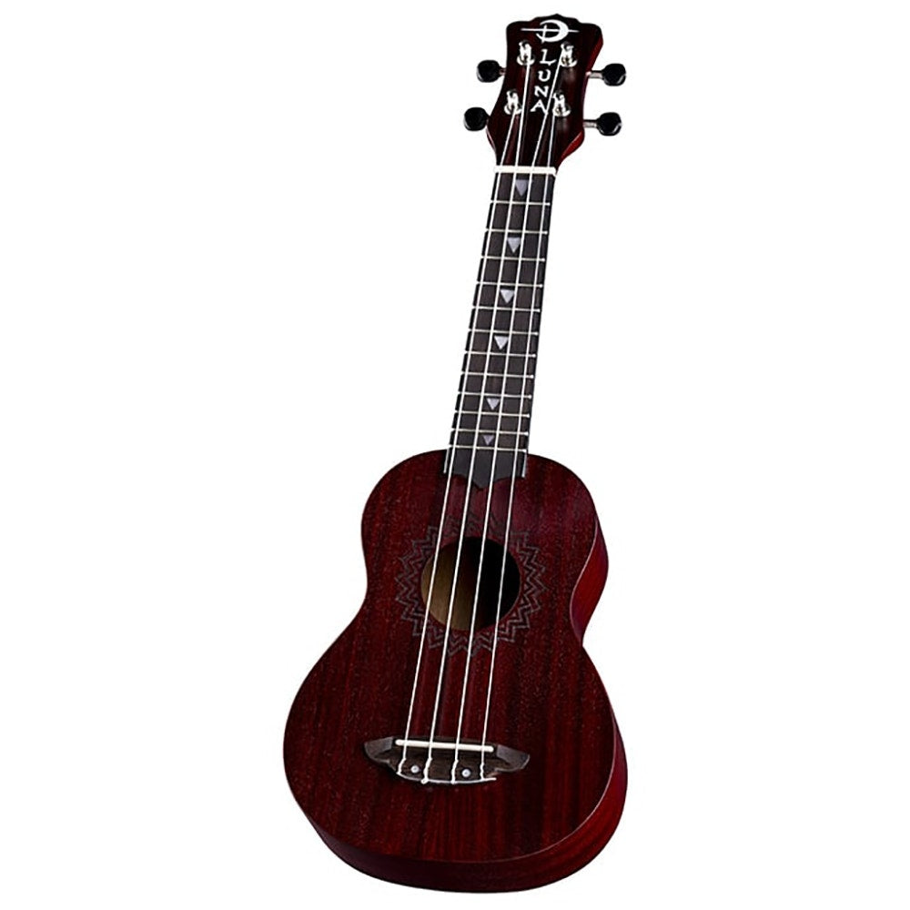 Luna Uke Vintage Mahogany Ukulele, Soprano, Red Satin