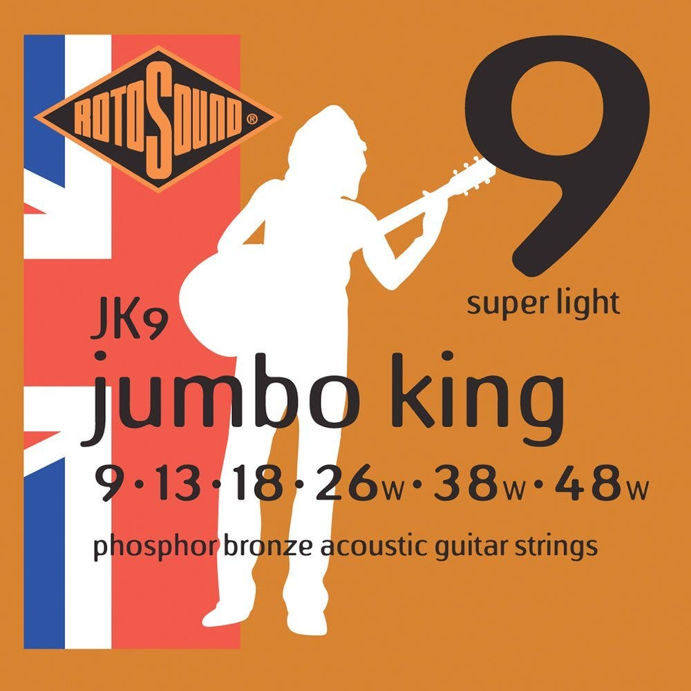 Rotosound JK9 Jumbo King Super Light Phosphor Bronze Acoustic Guitar Strings (9-48)
