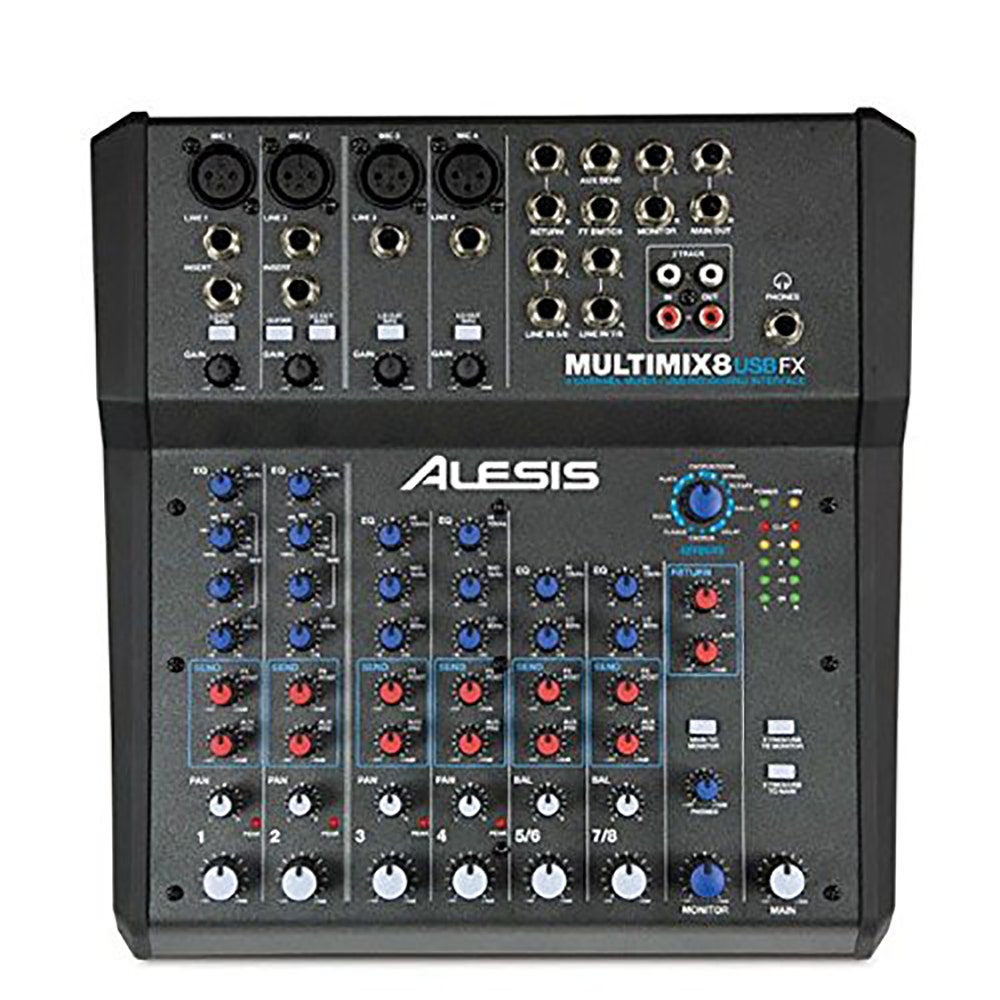 Alesis MultiMix 8 USB FX 8-Channel Mixer with Effects / USB Audio Interface
