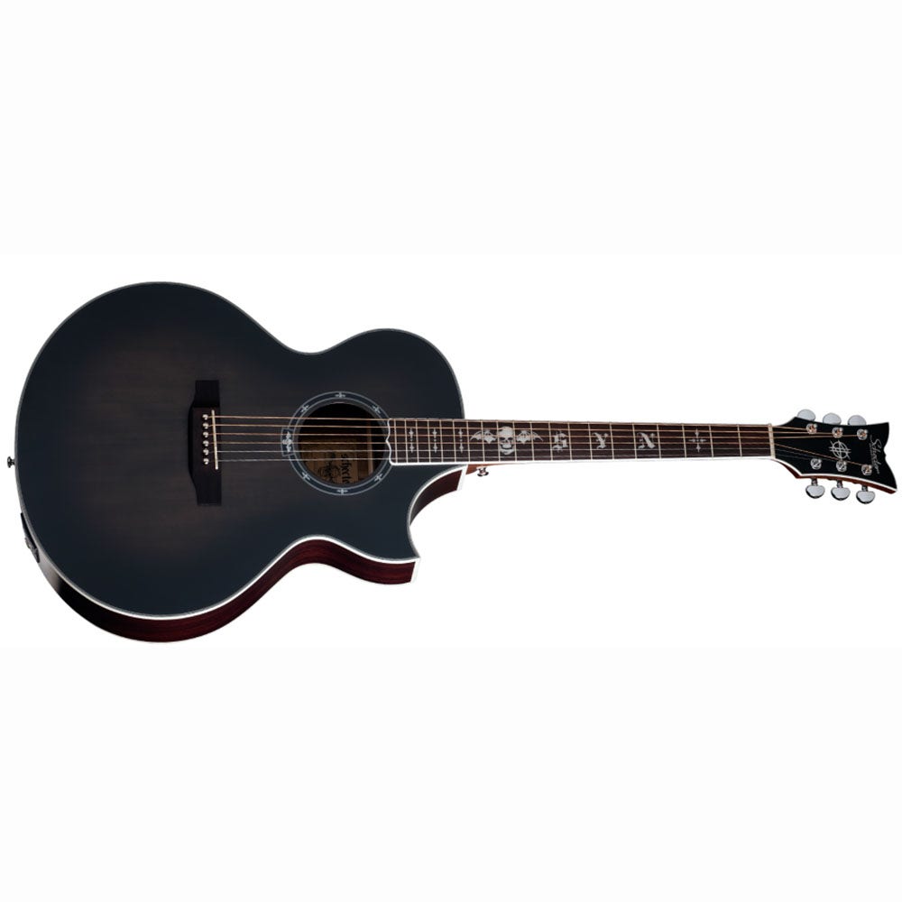 Schecter SYN GA SC Synyster Gates Signature Acoustic Guitar - Trans Black Burst Satin