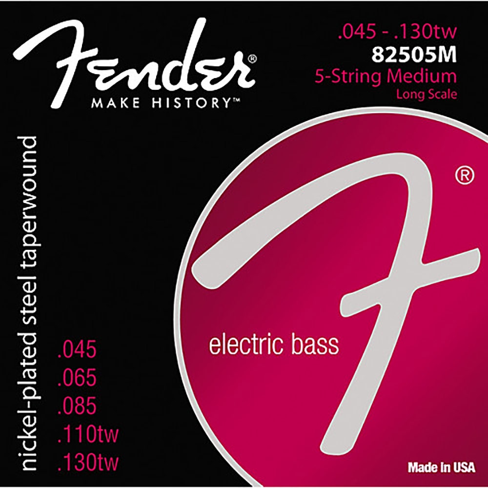 Fender 8250-5M 5-String Medium Taperwound Long Scale Electric Bass Guitar Strings (45-130tw)