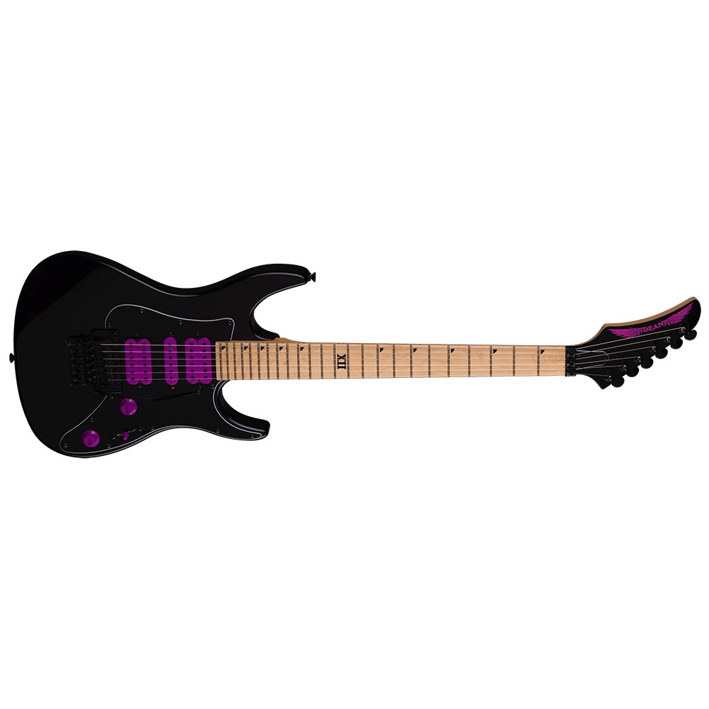 Dean JCVX P CBK Jacky Vincent Signature Series Electric Guitar - Classic Black (Purple Pickups)