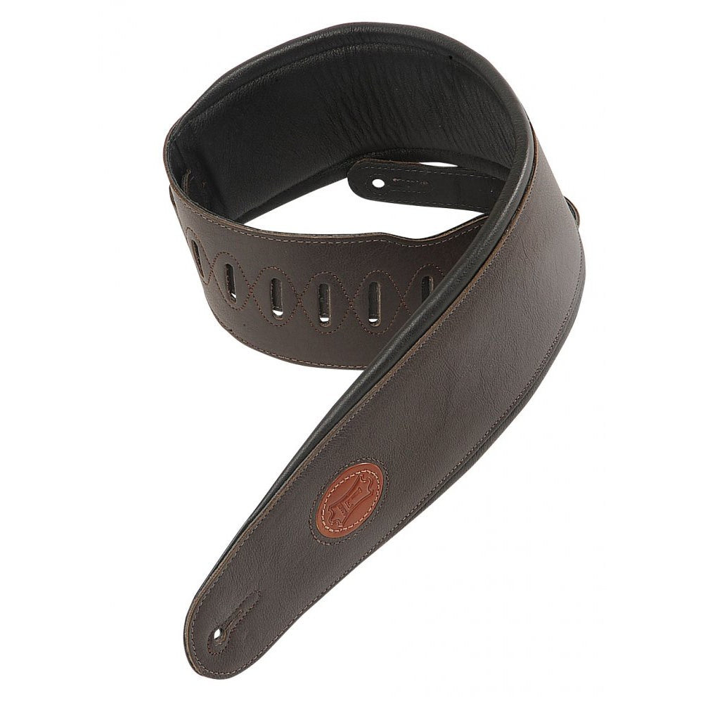 Levy's MSS2-4-DBR 4 Garment Leather Signature Series Guitar Strap in Dark Brown