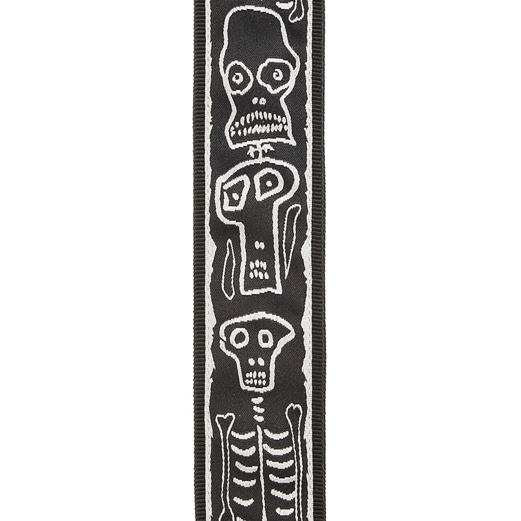 Planet Waves 50mm Joe Satriani Woven Guitar Strap - Skull 'N Bones