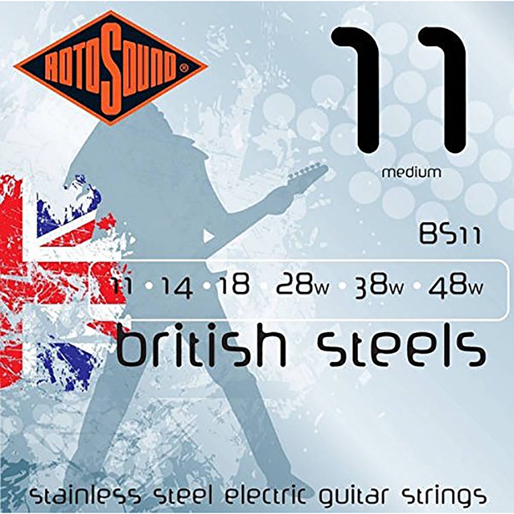 Rotosound BS11 British Steels Medium Stainless Steel Electric Guitar Strings (11-48)