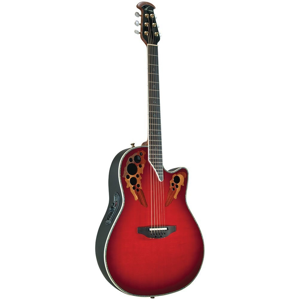 Ovation C2078AX Custom Elite Deep Contour Acoustic-Electric Guitar, Red Tear Drop