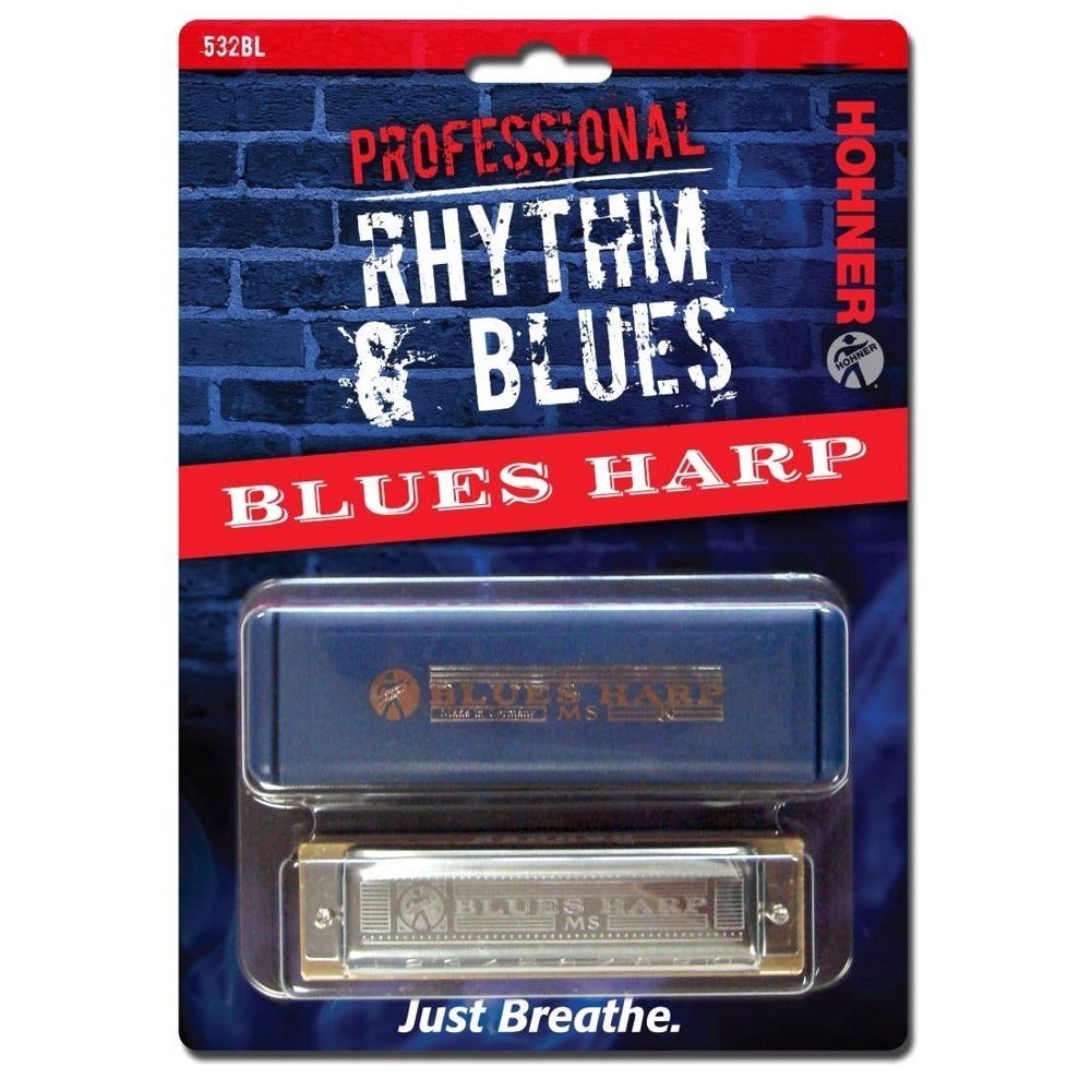 Hohner 532BL Professional Rhythm & Blues Harp Harmonica (Key of E)
