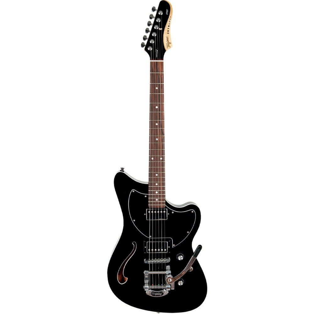 Tagima Guitars JetBlues Deluxe Semi-Hollow Electric Guitar, Bigsby, Black (B-STOCK)