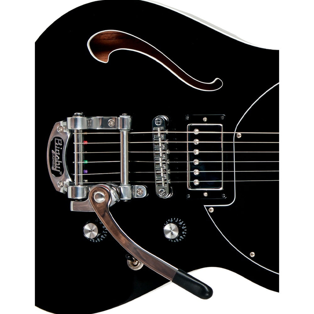 Tagima Guitars JetBlues Deluxe Semi-Hollow Electric Guitar, Bigsby, Black (B-STOCK)