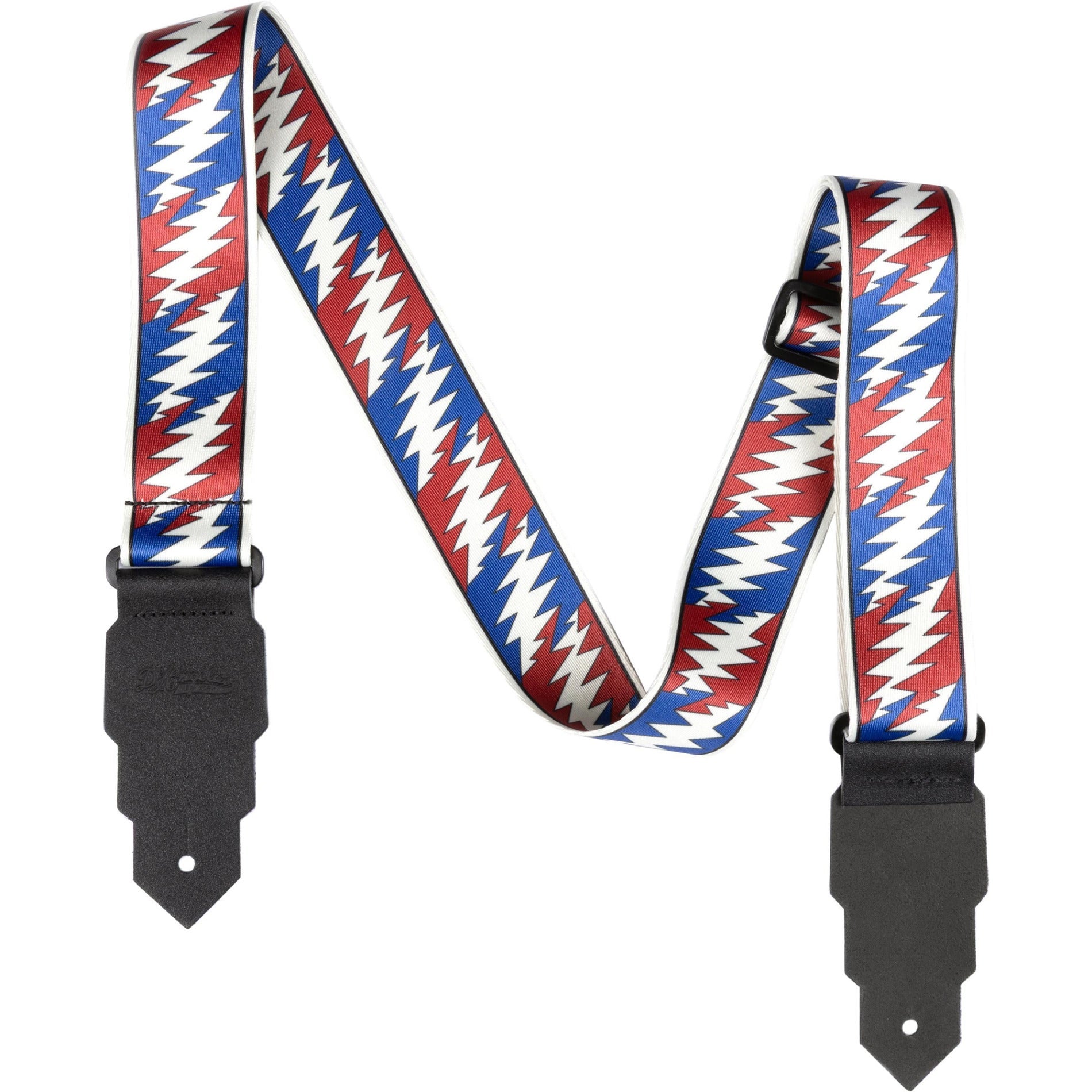 D'Angelico Limited Edition Grateful Dead Premium Nylon Guitar Strap, Lightning Bolts