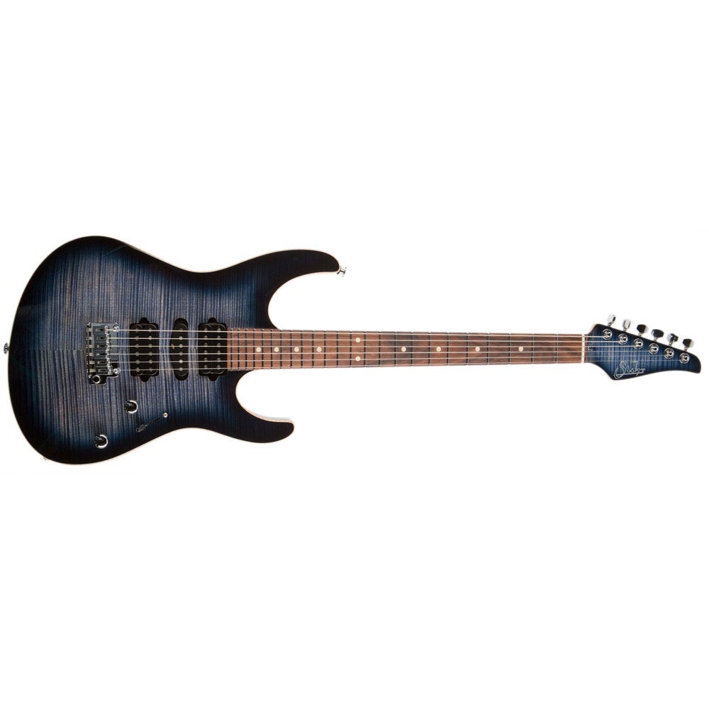Suhr Modern Pro HSH Electric Guitar, Pau Ferro Fingerboard, Gotoh 510 Bridge - Faded Trans Whale Blue Burst