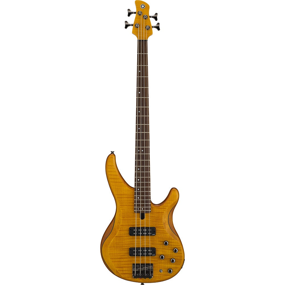 Yamaha B-Stock TRBX604FM Electric Bass Guitar, Flame Maple, Matte Amber