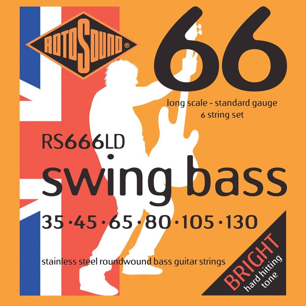 Rotosound RS666LD Swing Bass 66 Stainless Steel Bass Guitar Strings 35-130