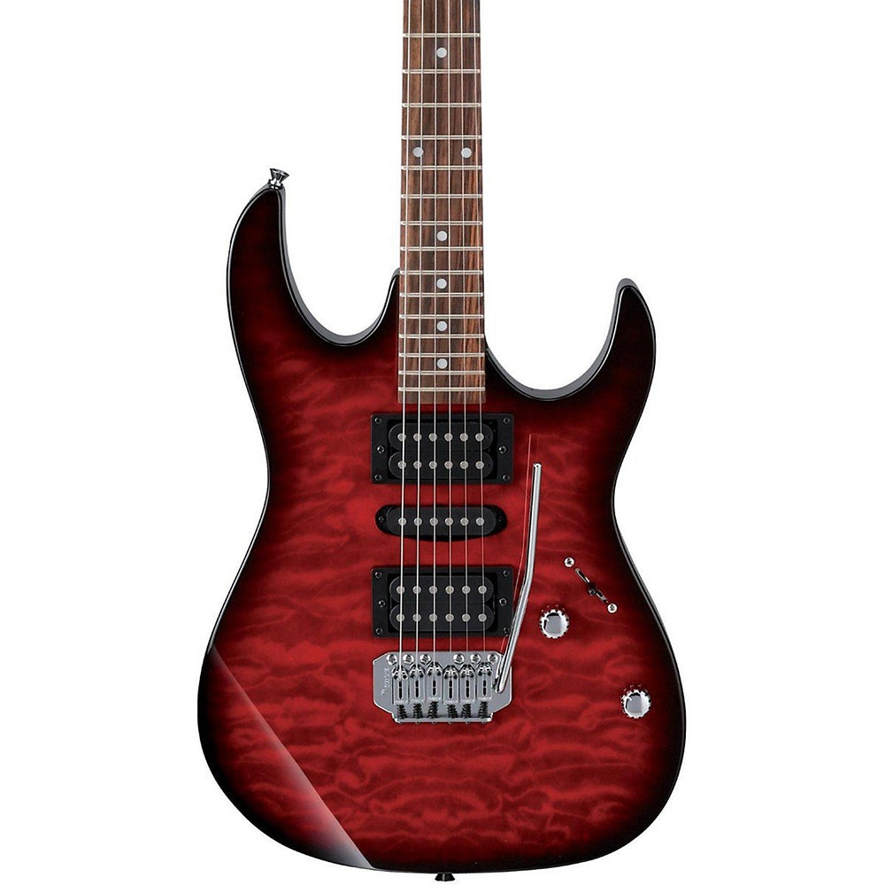 Ibanez GRX70QA TRB Gio RX70 Electric Guitar, Quilted Maple Art Grain - Trans Red Burst (B-STOCK)