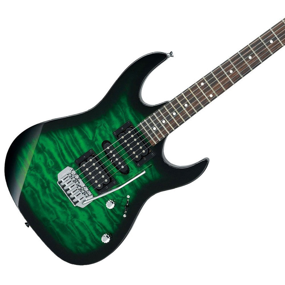 Ibanez GRX70QA TEB Gio RX70 Electric Guitar, Quilted Maple Art Grain - Trans Emerald Burst (B-STOCK)