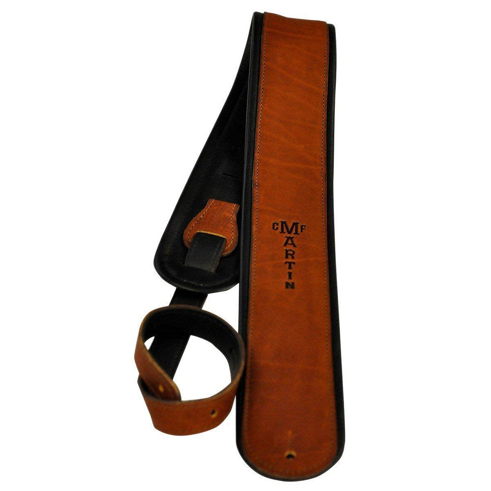 Martin Guitars Premium Rolled Leather Acoustic Guitar Strap Brown 18A0028