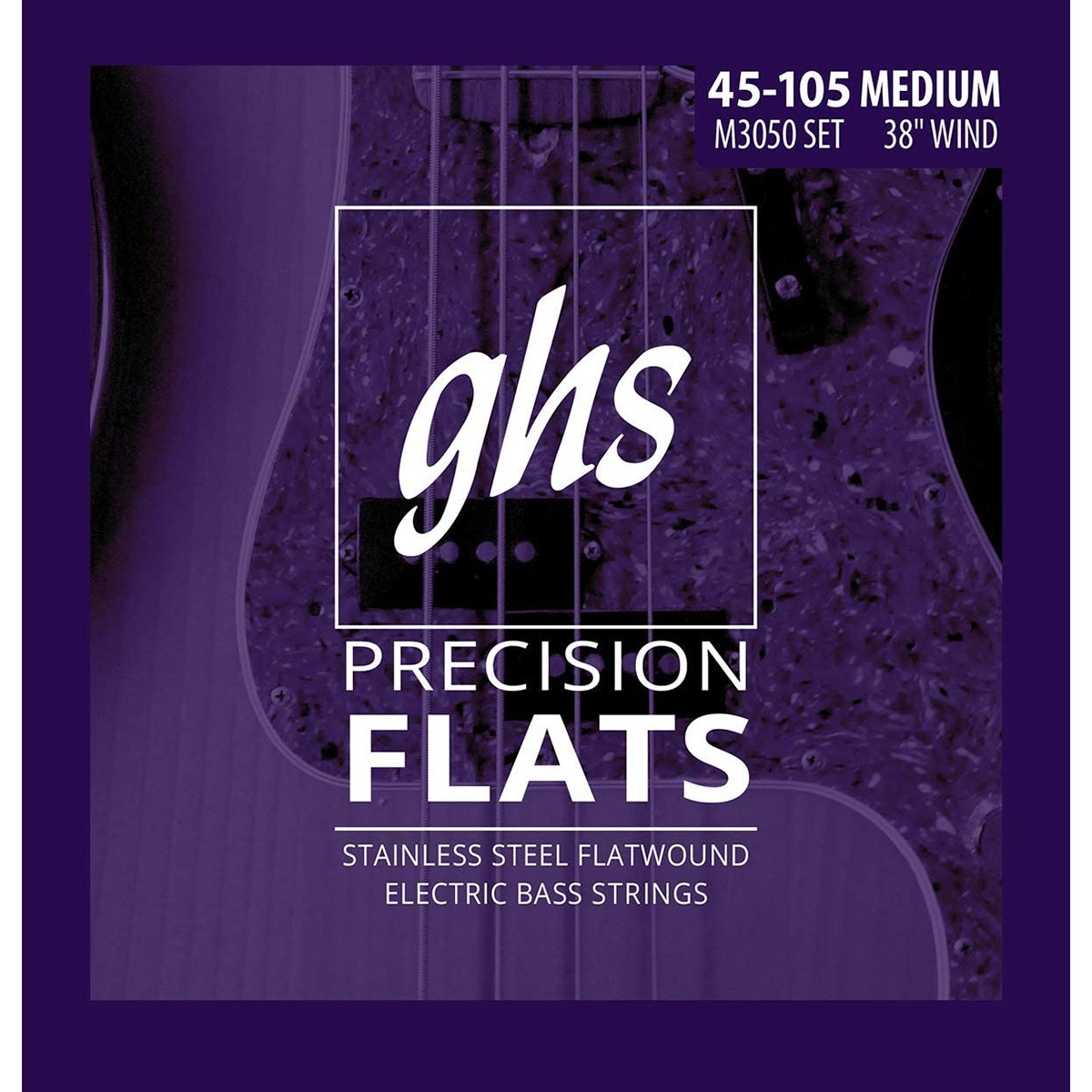 GHS Strings M3050 Precision Flatwound Long Scale Medium Plus Bass Strings (45-105)