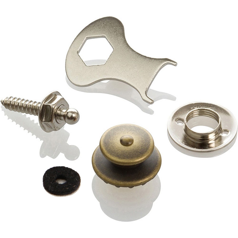 Loxx Strap Lock System for Electric Guitar/Bass - Antique Brass