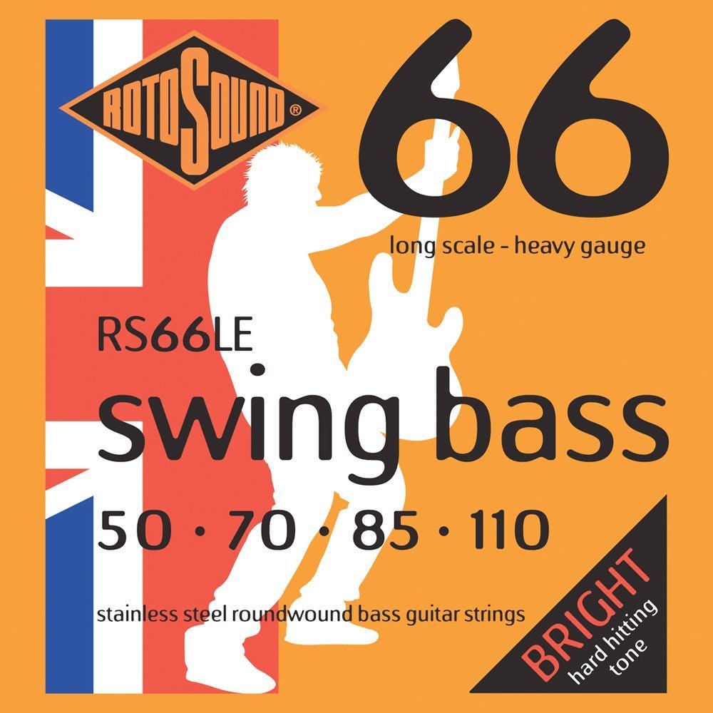 Rotosound RS66LE Swing Bass 66 Stainless Steel Bass Guitar Strings 50-110