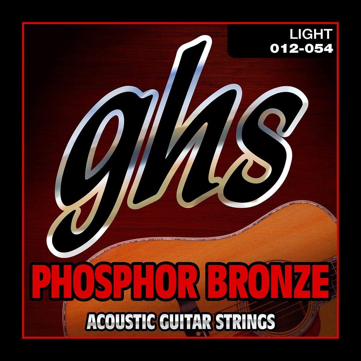 GHS S325 Phosphor Bronze Acoustic Guitar Strings, Light (12-54)