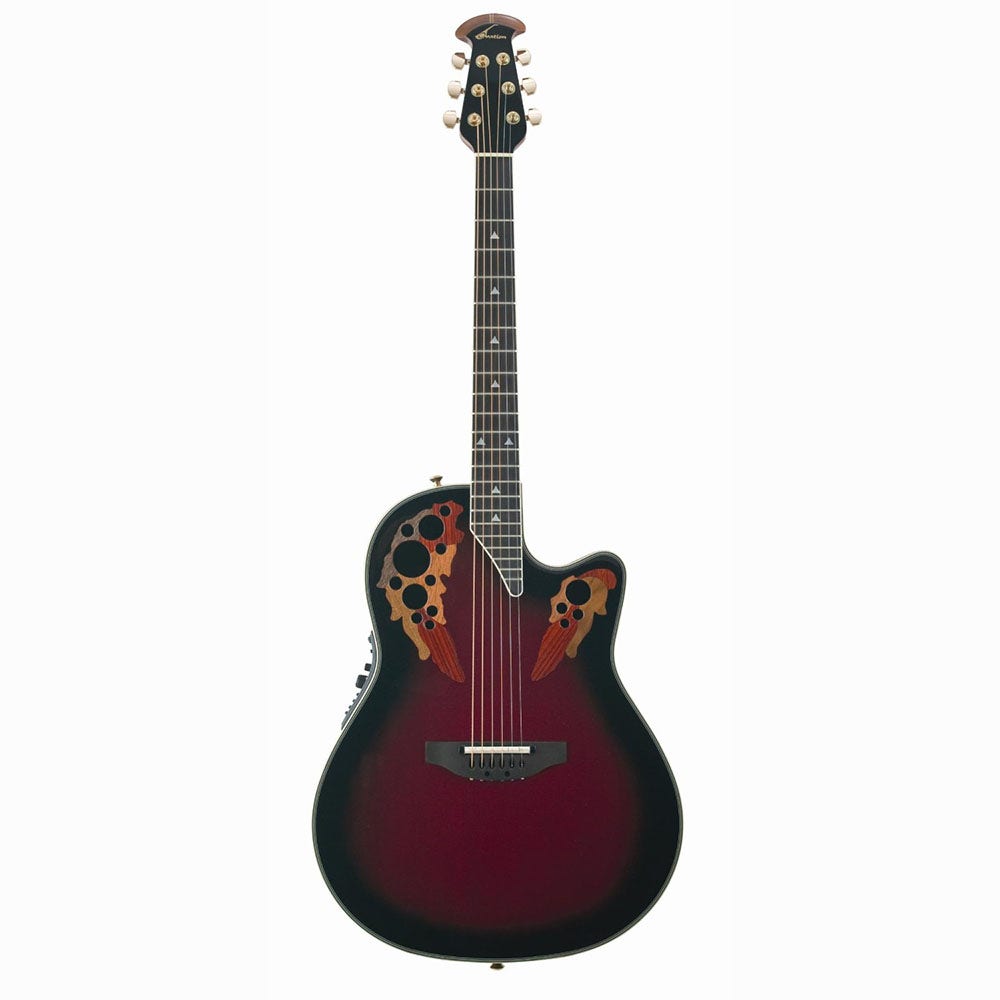 Ovation 2078AX Elite 2078 AX Deep Contour Acoustic/Electric Guitar - Black Cherry Burst