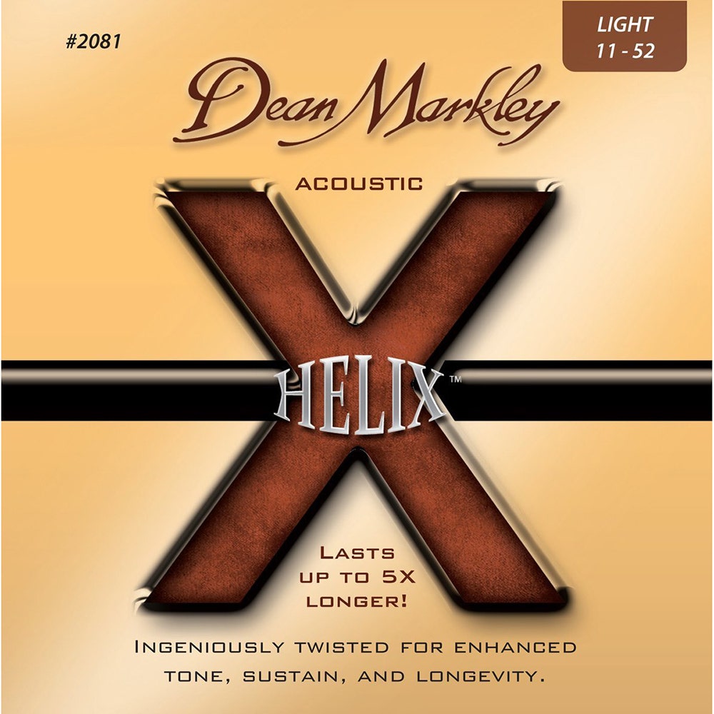 10-Pack of Dean Markley 2081 Helix Light Acoustic Guitar Strings (11-52)