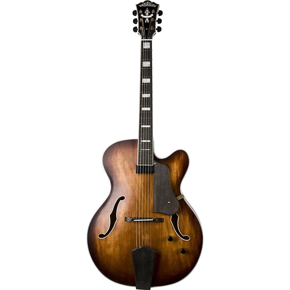 Washburn J600K Vintage Matte Jazz Electric Guitar with Hard Case (B-STOCK)