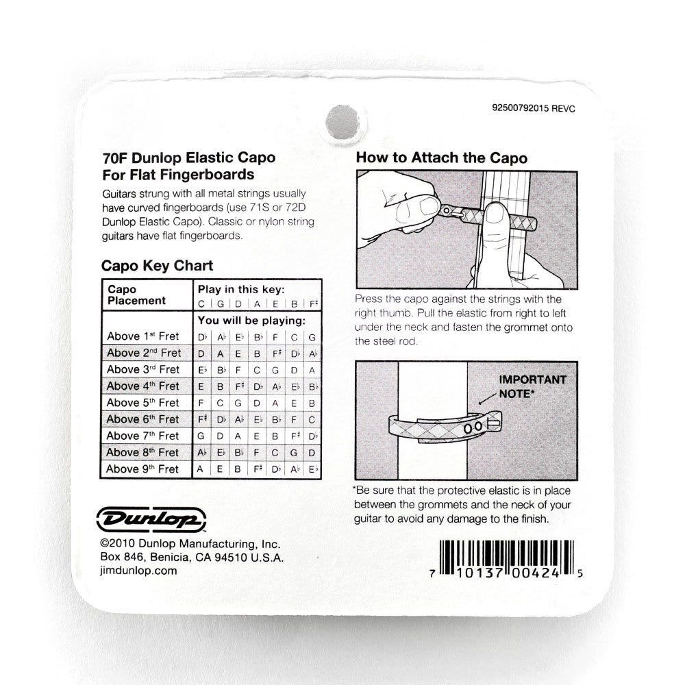 Dunlop 70F Flat Strap Elastic Guitar Capo