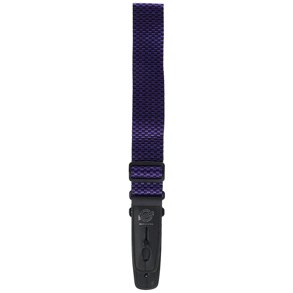 Lock-It Straps 2" Professional Gig Series Electric Guitar Strap - Purple Checker
