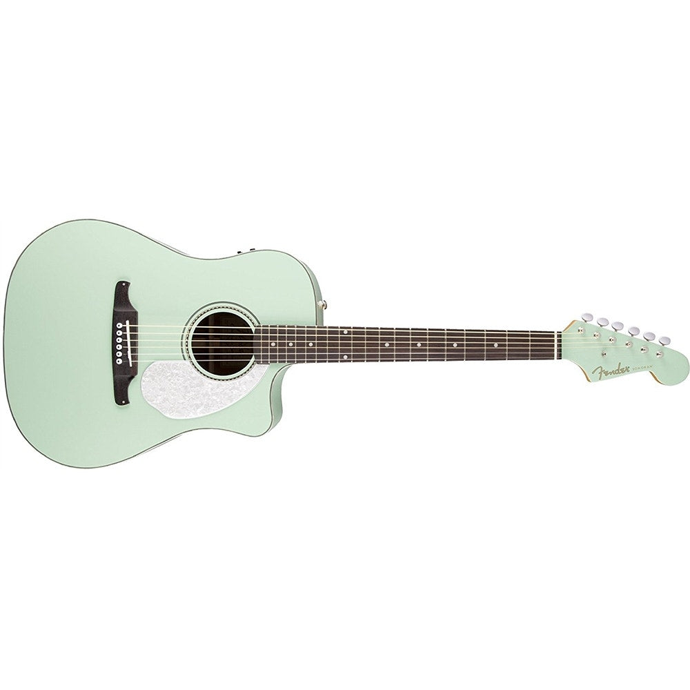 Fender Sonoran SCE Acoustic-Electric Guitar, Walnut Fingerboard - Surf Green