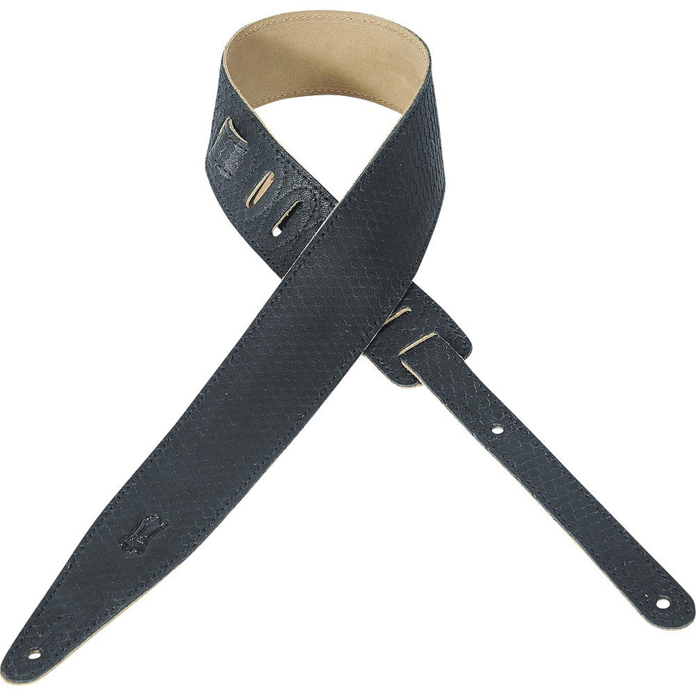 Levy's MNU317-BLK 2 1/2" Diego Series Designer Adjustable Guitar Strap - Black
