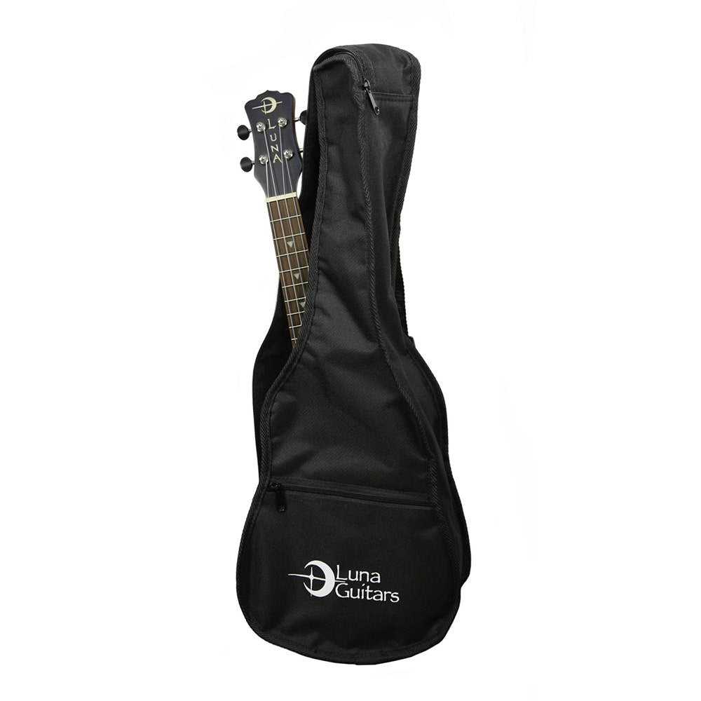Luna UKE TAPA CDR Solid Cedar Top Concert Ukulele with Tapa Etched Design & Gig Bag