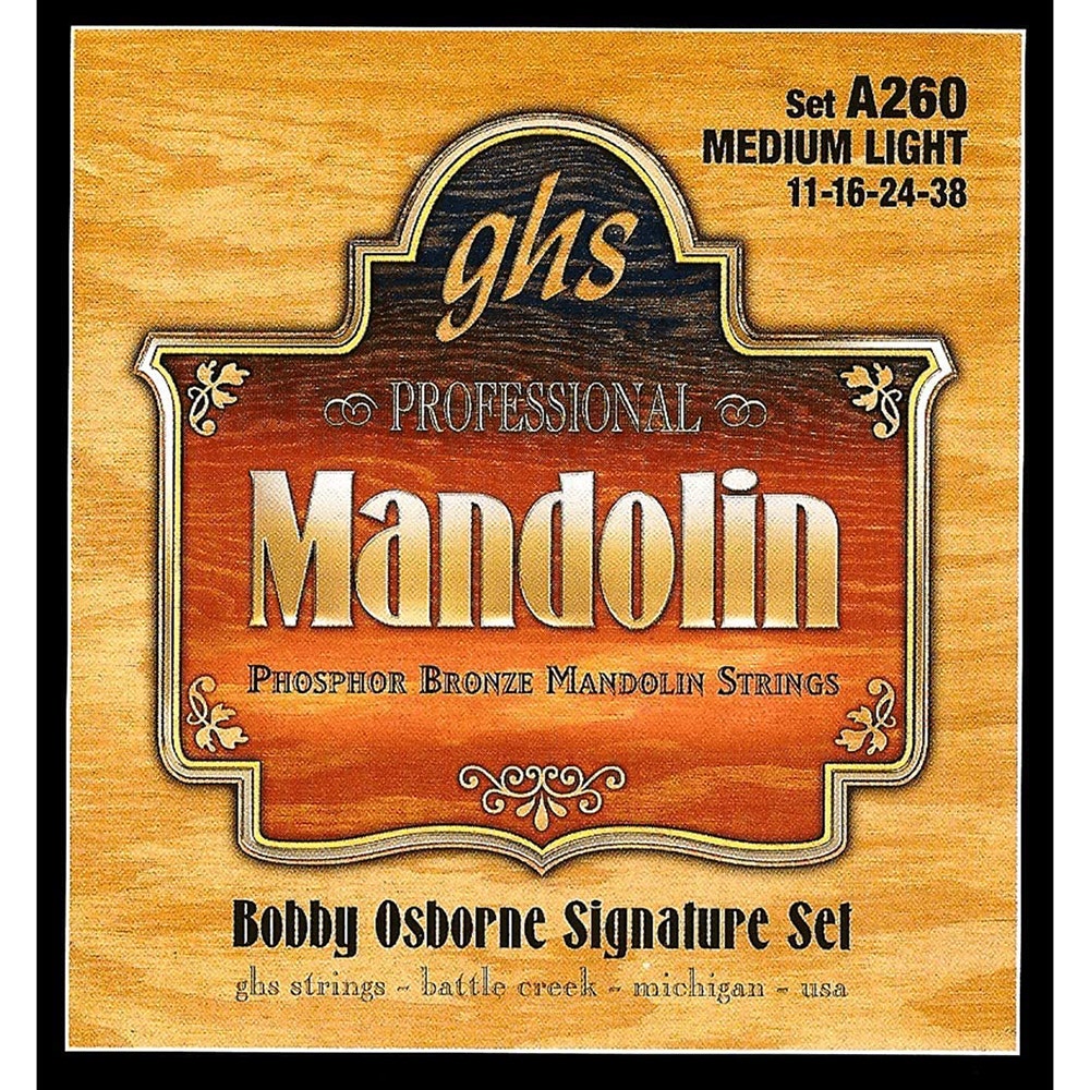 GHS A260 Bobby Osborne Signature Mandolin Strings, Loop End, 11-38
