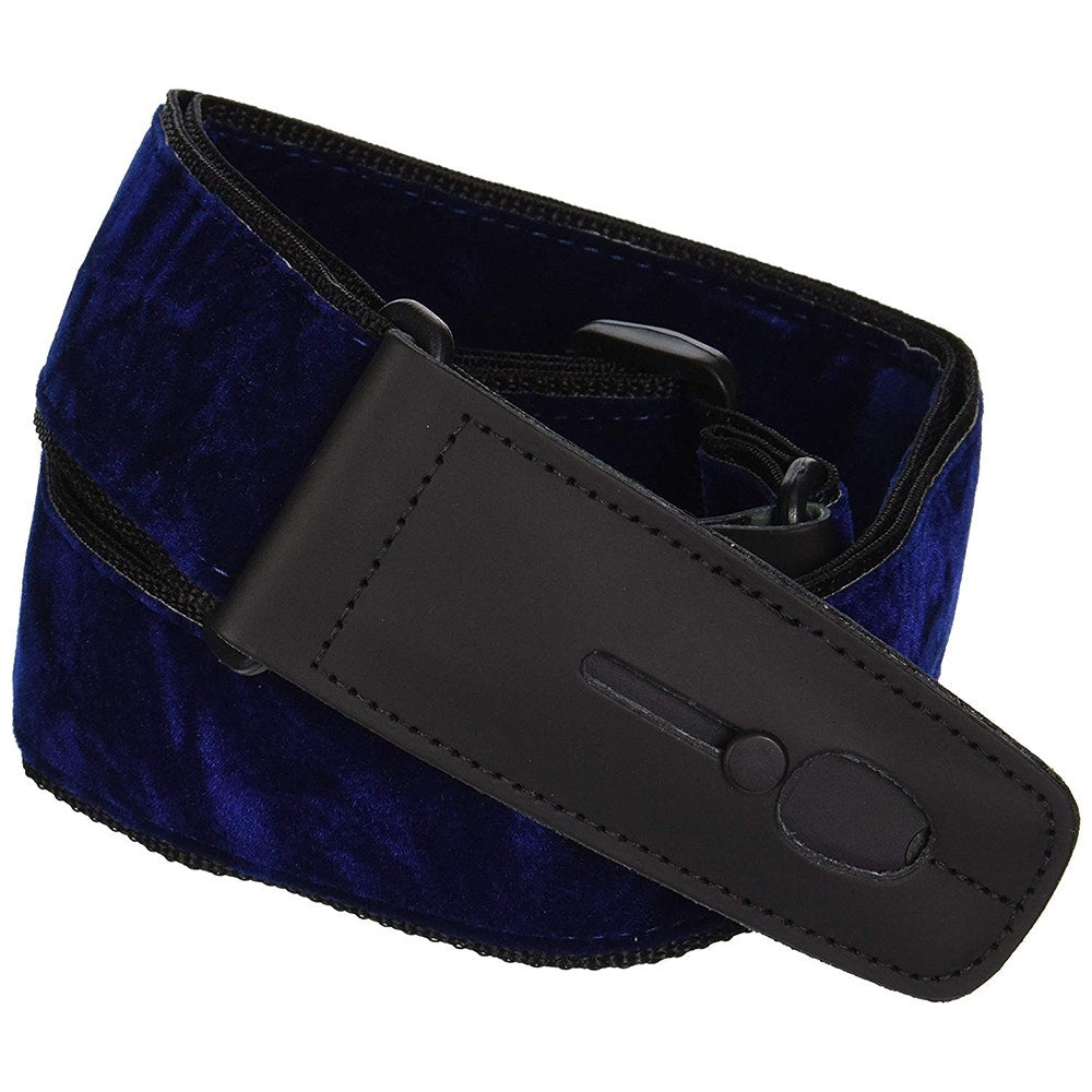 Lock-It Straps 2" Casino Lounge Series Electric Guitar Strap - Blue Crushed-Velvet