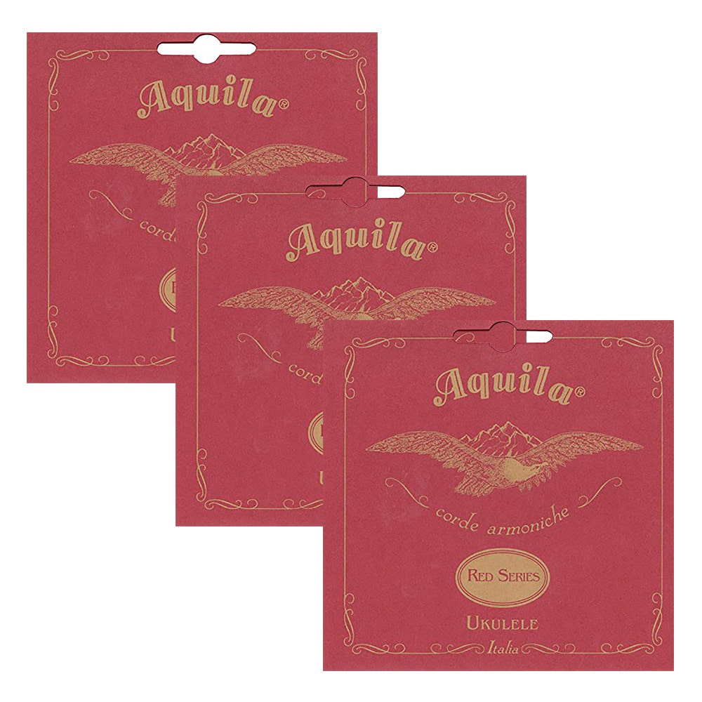 3 Sets of Aquila 88U Red Series Tenor Ukulele Strings Low G