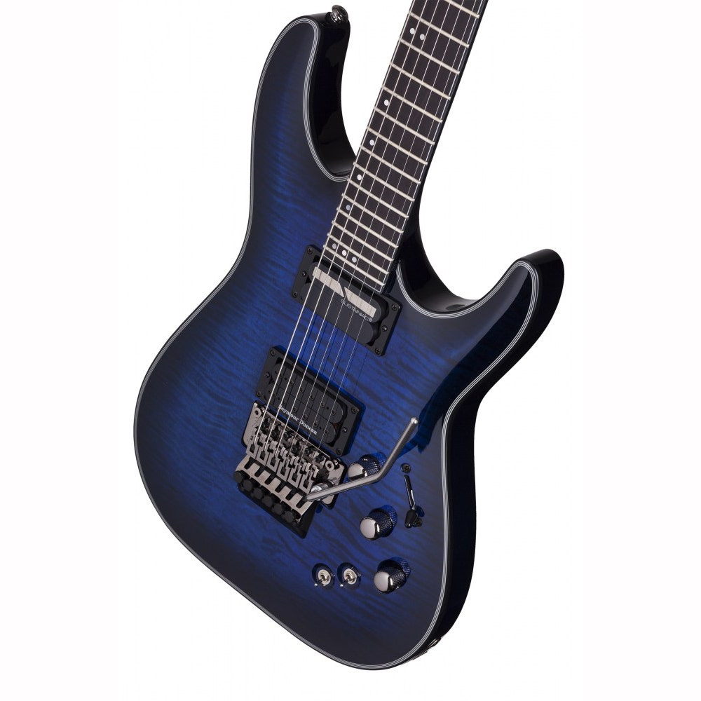 Schecter Blackjack SLS C-1 FR-S Electric Guitar, Floyd Rose - See Thru Blue Burst