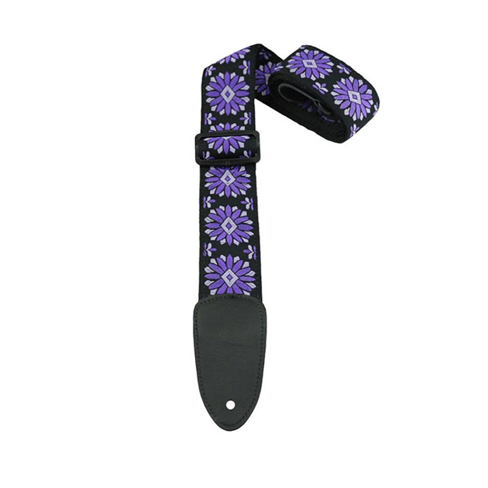 Henry Heller HJQ2-09 2" Woven Jacquard Guitar Strap - Purple Floral