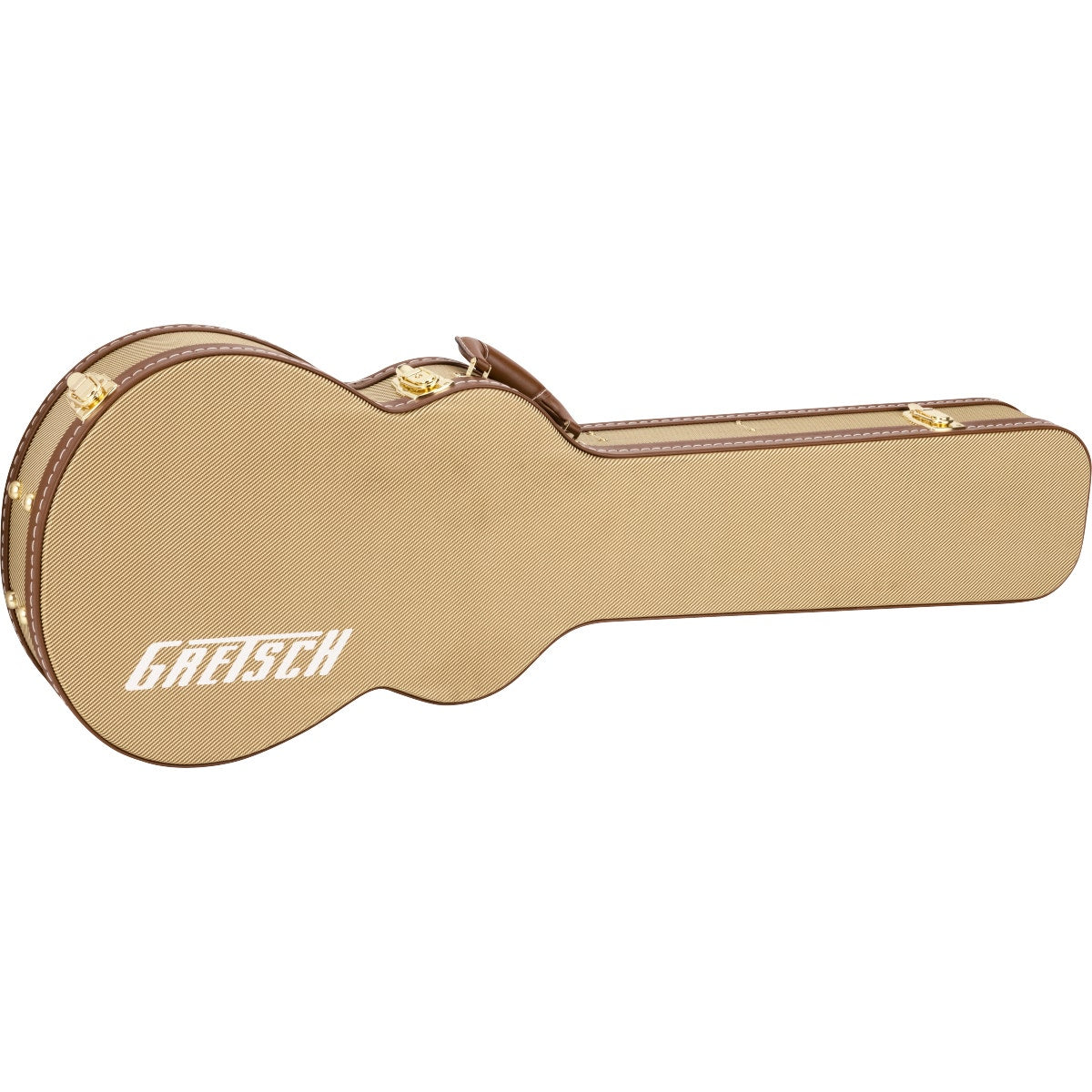 Gretsch Bass / Baritone Tweed Case, Brown Plush Interior w/ Gold Hardware