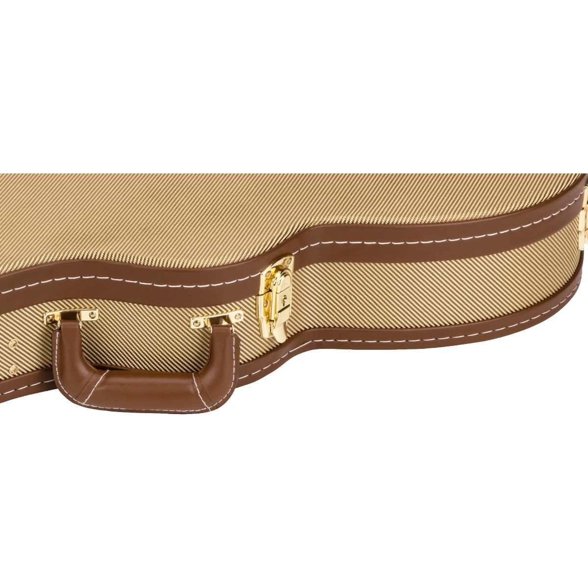 Gretsch Bass / Baritone Tweed Case, Brown Plush Interior w/ Gold Hardware