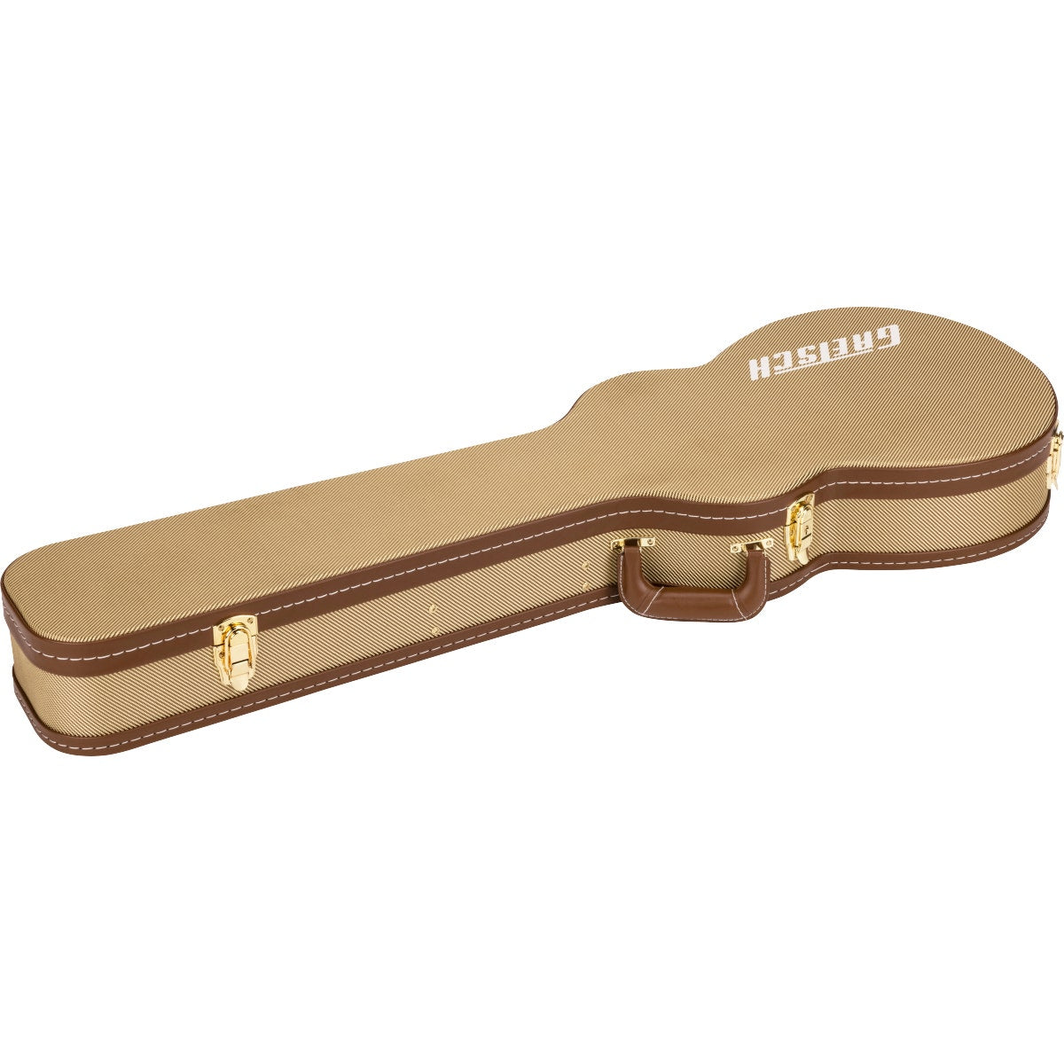 Gretsch Bass / Baritone Tweed Case, Brown Plush Interior w/ Gold Hardware