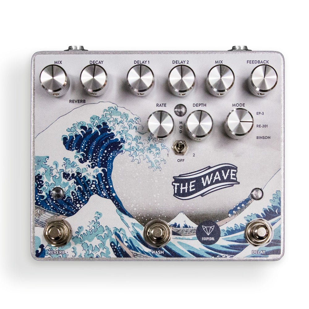 Foxpedal Wave Dual Delay / Reverb / Modulation Guitar Effects Pedal