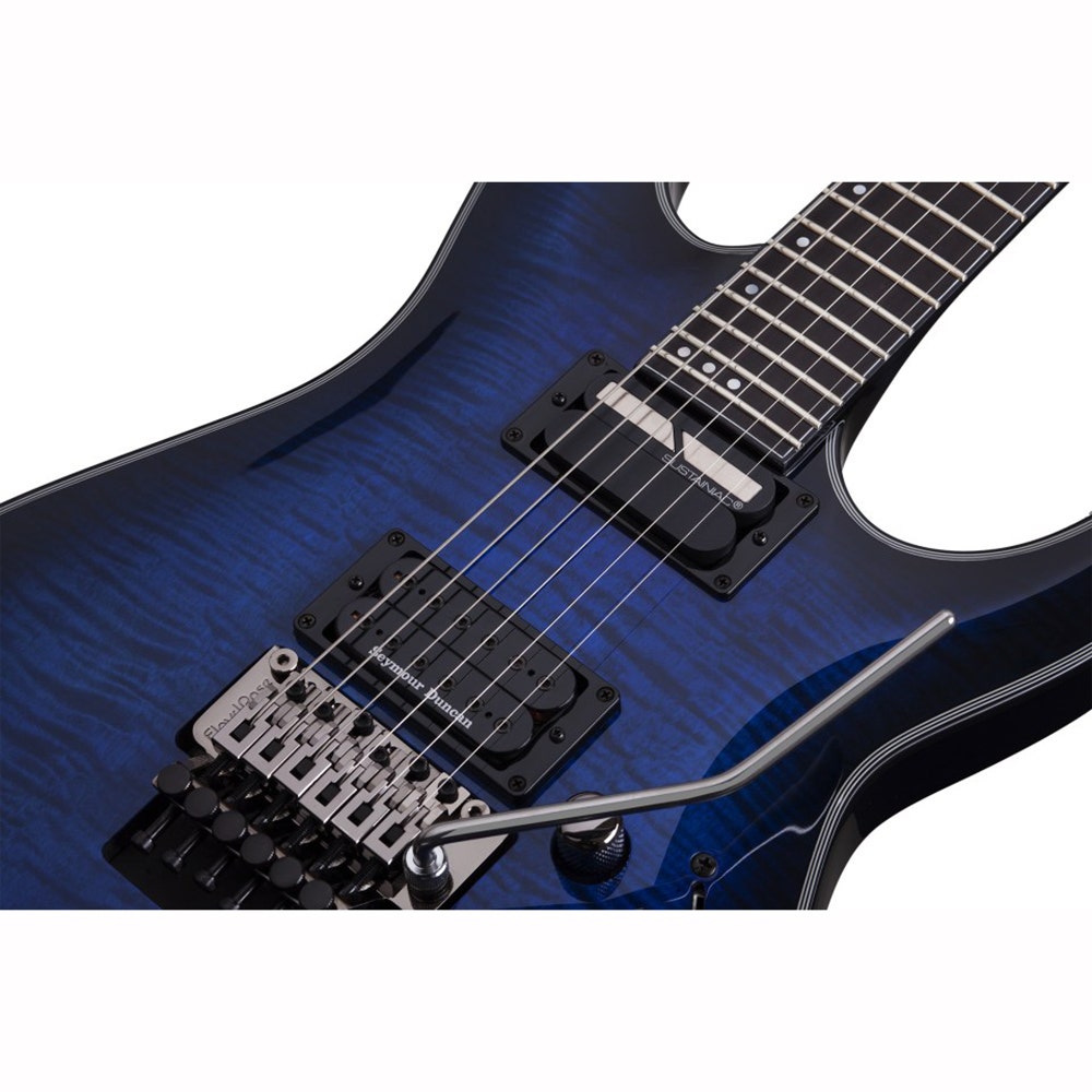 Schecter Blackjack SLS C-1 FR-S Electric Guitar, Floyd Rose - See Thru Blue Burst