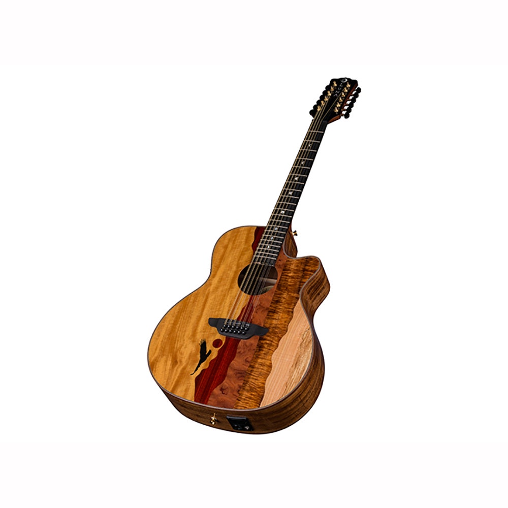 Luna VISTA EAGLE 12 String Acoustic/Electric Guitar with Leather Case