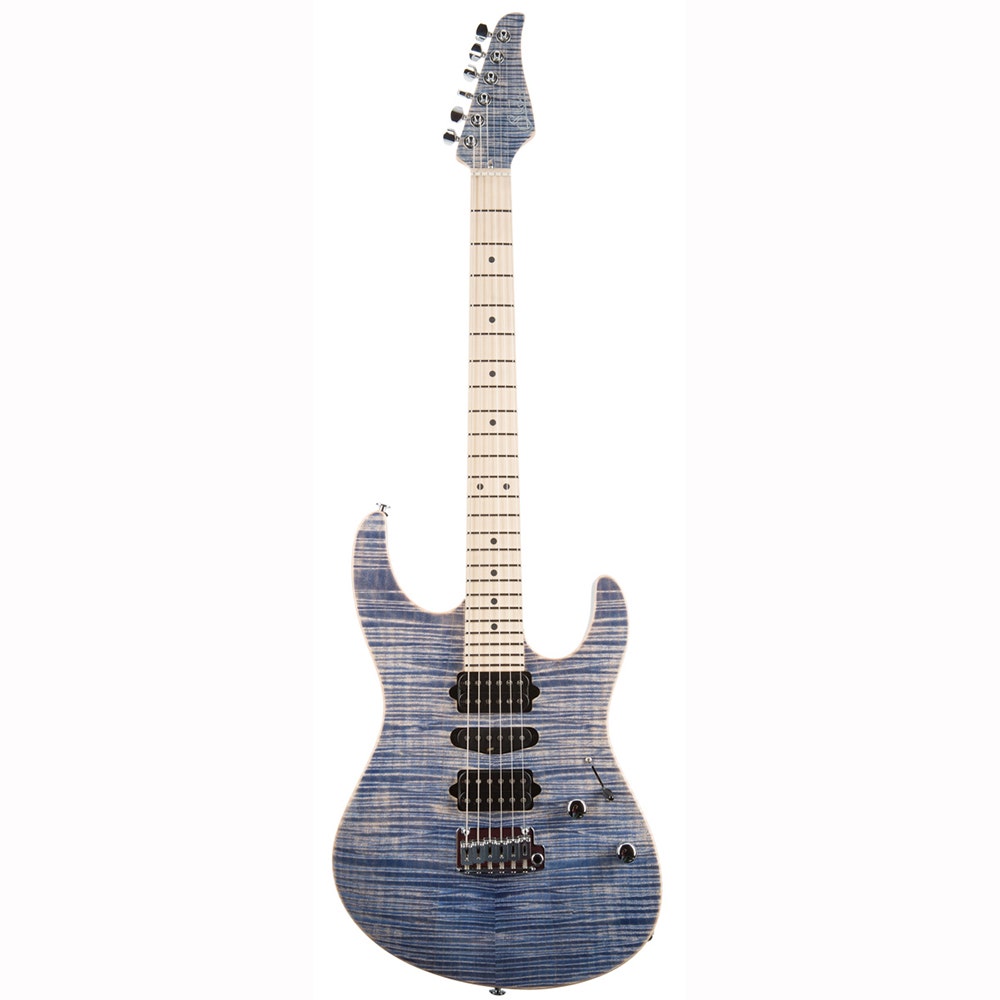 Suhr Modern Pro Electric Guitar, Maple FIngerboard, Gotoh 510 Bridge - Transparent Blue Denim/Slate (JS2K5K)
