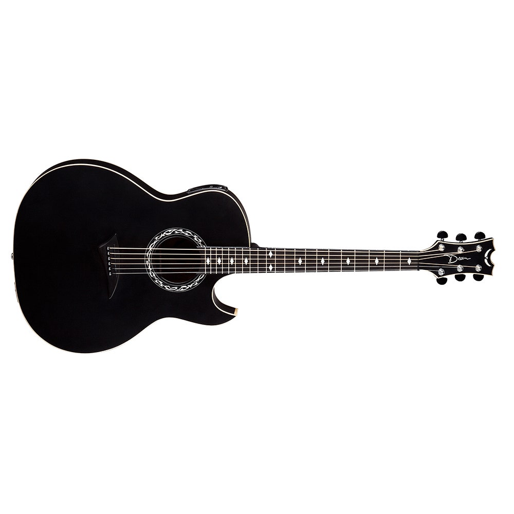 Dean EX BKS Exhibition Acoustic-Electric Guitar with Aphex - Black Satin