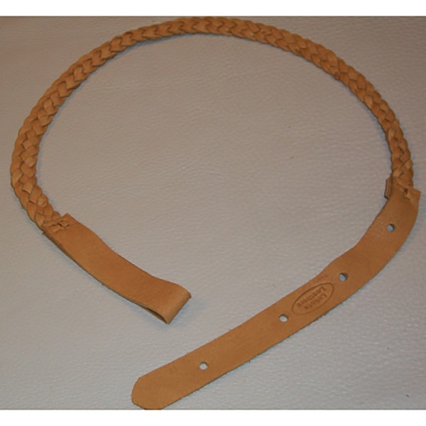 Lakota Leathers Mandolin Strap, Flat Braided, 43", Tan