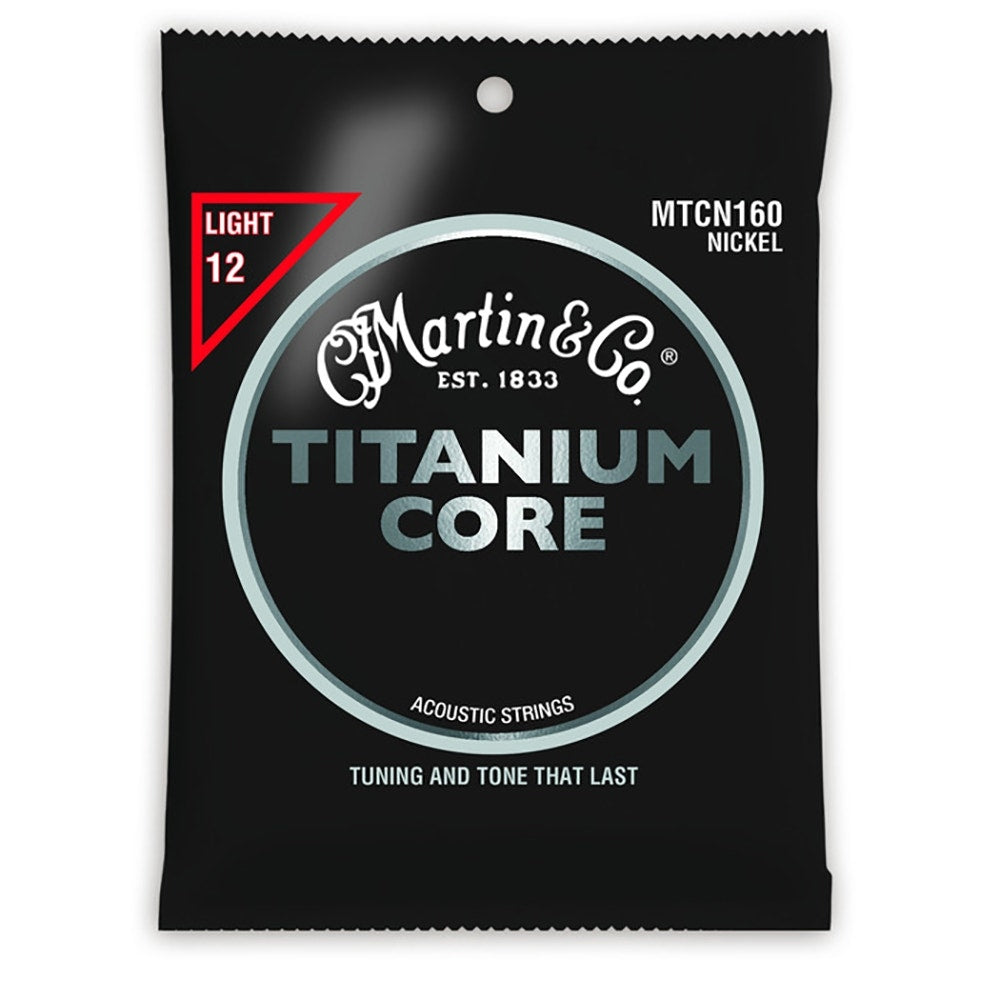 Martin Titanium Core Nickel Acoustic Guitar Strings, Light (12-55)