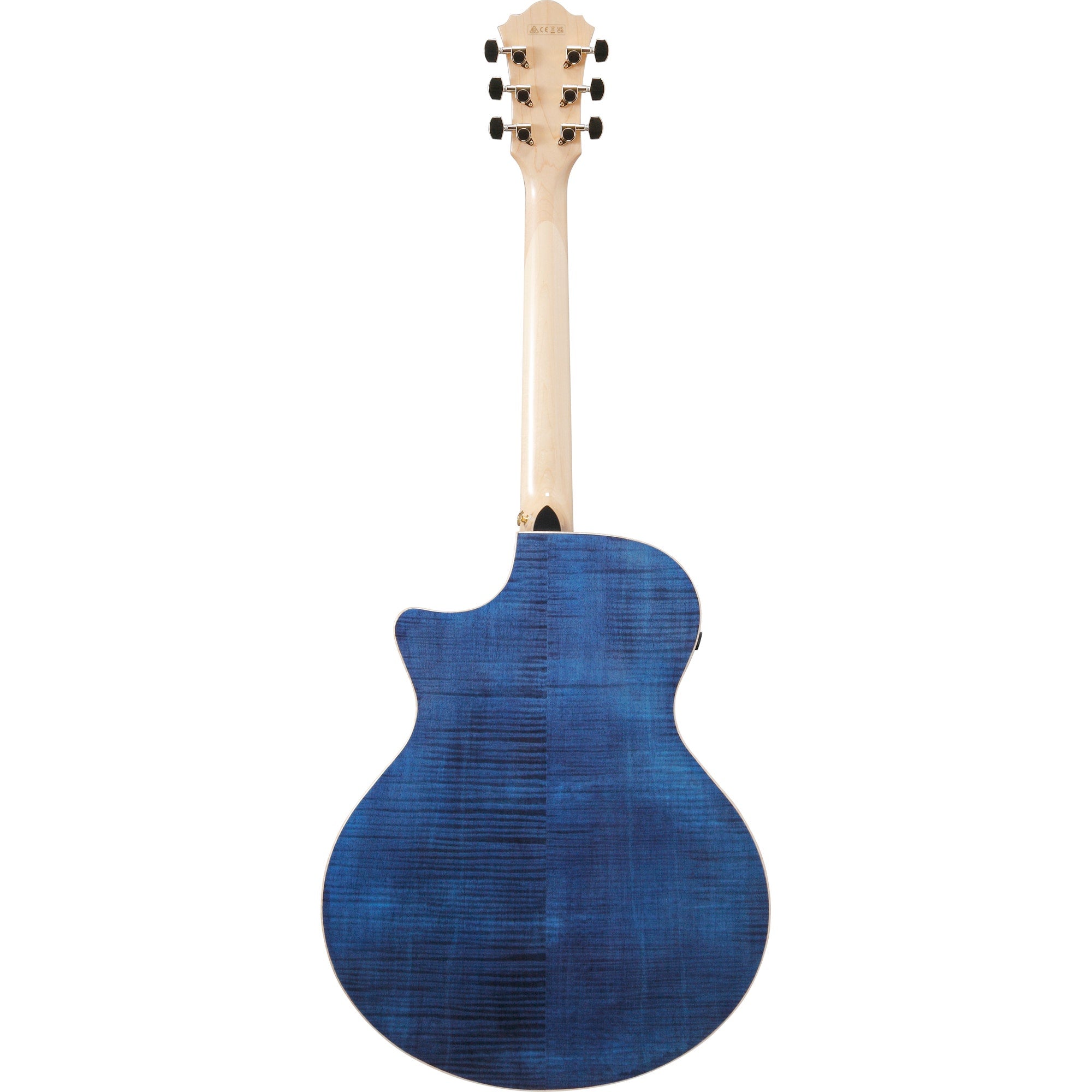 Ibanez AE390 AE Acoustic-Electric Guitar, Solid German Spruce, Natural Top & Aqua Blue Gloss Back